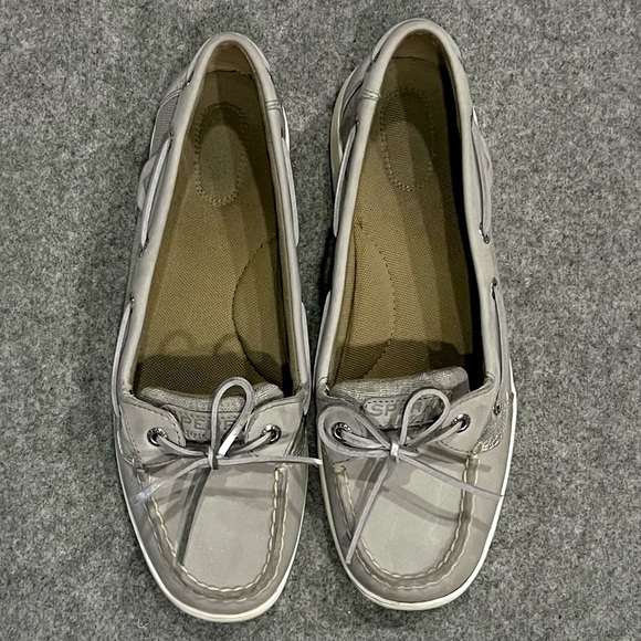 Sperry Angelfish Boat Shoes Preppy Casual Cute Everyday Gray & Silver Womens 9 - Picture 5 of 10